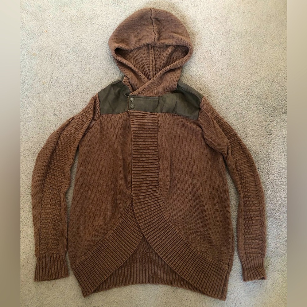 Star Wars licensed Rey Jedi olive green hoody wrap cotton sweater cardigan S M